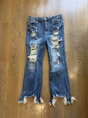 Risen Jeans LA Distressed Blue Women's Ripped Jeans